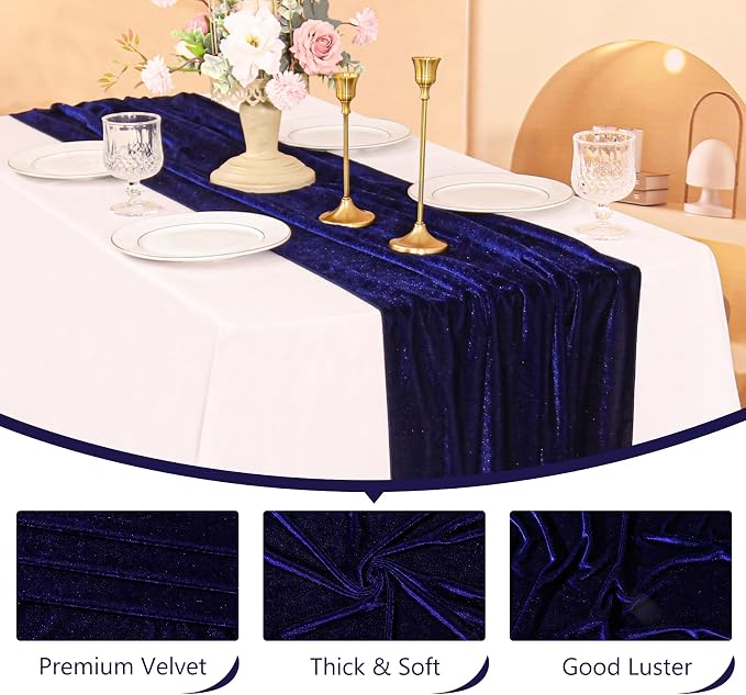 Velvet Table Runner 20 x 120 Inches 10ft Luxurious Thick Soft Velvet Christmas - Image 3