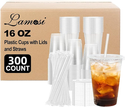 Lamosi 300 Pack 16 oz Plastic Coffee Cups by BuyNow