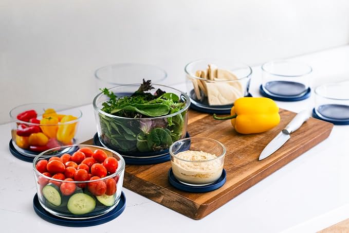16-Piece Glass Food Storage Containers Set | Round, Microwave & Dishwasher Safe - Image 4