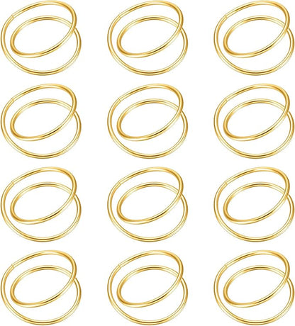 12 Pieces Gold Napkin Rings Metal Spiral Sliver Pink Napkin Rings Buckles by TecUnite