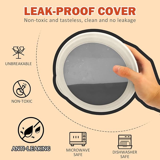 Wheat Straw Bowls with Lids Set of 4, Unbreakable Cereal Bowls 40oz, - Image 3