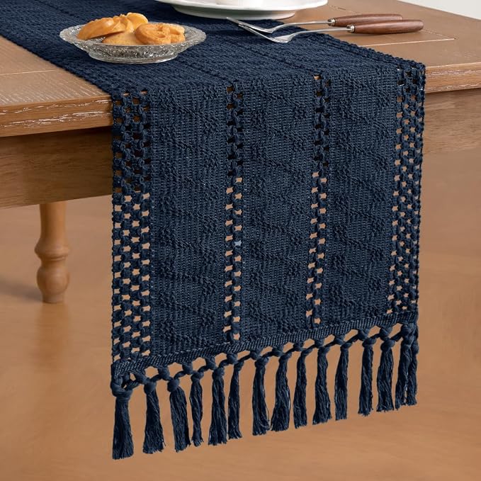 Boho Table Runner Summer Farmhouse Rustic Dining Dresser Scarf Home Decor | - Image 4