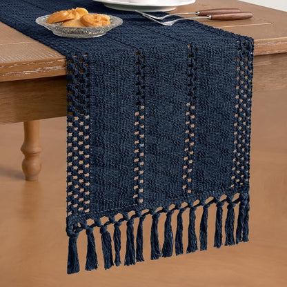 Boho Table Runner Summer Farmhouse Rustic Dining Dresser Scarf Home Decor | - Image 4