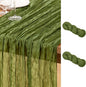 DeZerlor Olive Green Cheesecloth Table Runners 2 Pack Fall Runners | 120Inch by DeZerlor