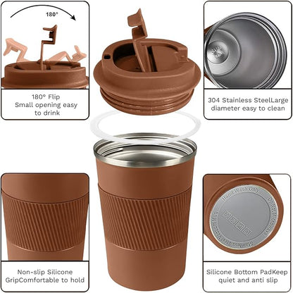 Insulated Travel Coffee Mug, Stainless Steel Coffee Cup - Image 2