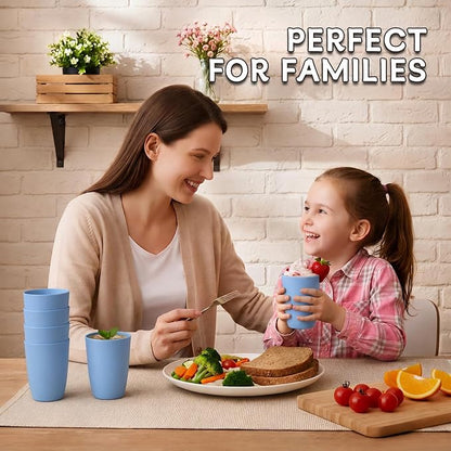 Wrova Wheat Straw Cups 6 PCS Good Alternative to Plastic Reusable Cups 12 oz - Image 5