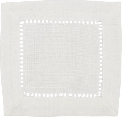 SARO LIFESTYLE Hemstitched Border Cocktail Napkin - Image 2