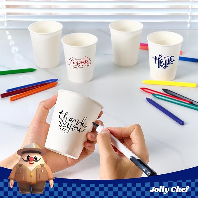 JOLLY CHEF 400 Pack 8 oz Paper Coffee Cups, Water Juice or Tea, Suitable - Image 6