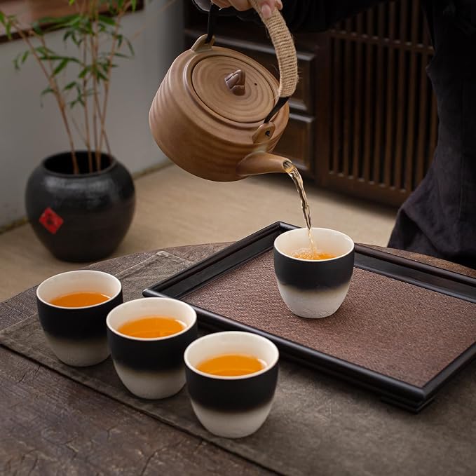 TEANAGOO Ceramic Japanese Tea Cups Set of 4pcs, 5.4oz/160ml Elegant Ceramic - Image 2