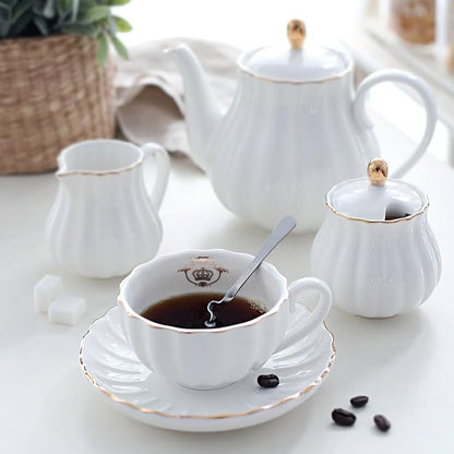 Porcelain Tea Sets British Royal Series, 8 OZ Cups& Saucer Service - Image 2