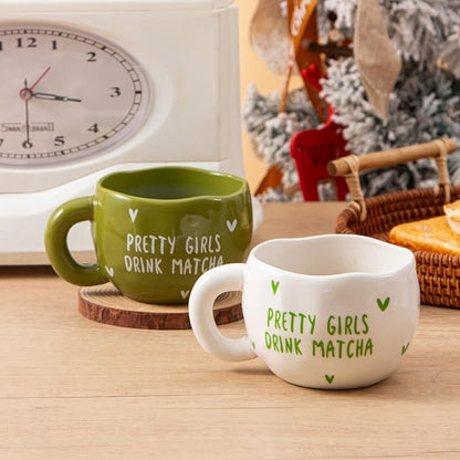 4pcs Ceramic Coffee Cups, 9.4OZ Cute Matcha Cup Set, Dishwasher Safe Green Tea - Image 7