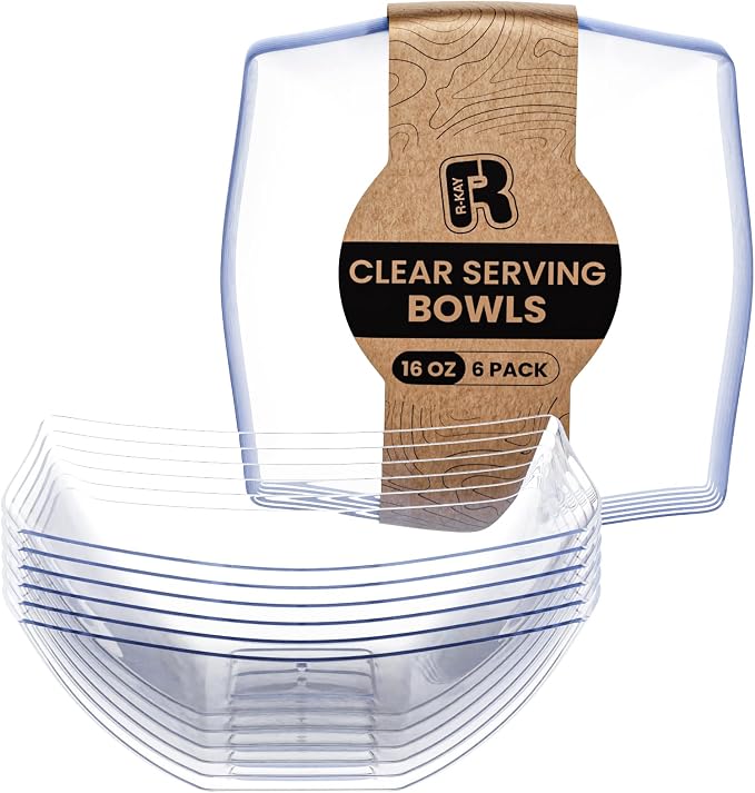 R-kay 6 Pack Square Plastic Serving Bowls by R-KAY