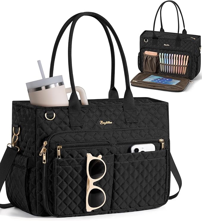 Bagstellar Teacher Tote Bag for Women, 15.6" Laptop Work Tote Computer Bag | by Bagstellar