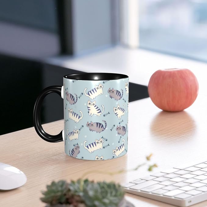 Yrebyou Cats Coffee Mug 11oz Ceramic Cup - Image 6