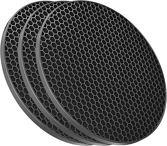 Silicone Non-Slip, Heat Resistant & Water-Trapping Trivet Mats by TENOC