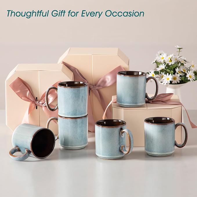 vancasso ONION Ceramic Coffee Mugs Set of 6, 16 Oz Coffee Cups - Image 8