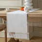 White Table Runners 60 Inches Long, Burlap Linen Style Rustic Farmhouse Table by ZEEMARTONLINE