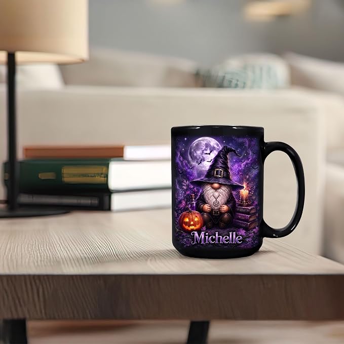 Hyturtle Personalized Halloween Gnome Mug, Custom Name Gift - Image 6