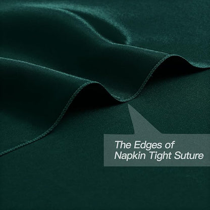 P Pothuiny 12 Pcs Green Satin Napkins 17 x 17 Inch, Satin Cloth Napkins | - Image 3