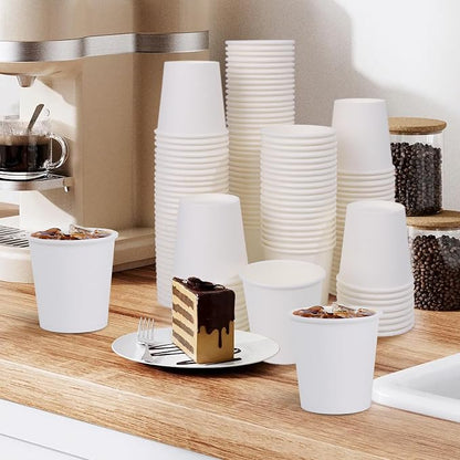 Clawsoff 300 Pack 5 oz White Paper Cups Disposable Small Mouthwash Cups | Mini - Image 6