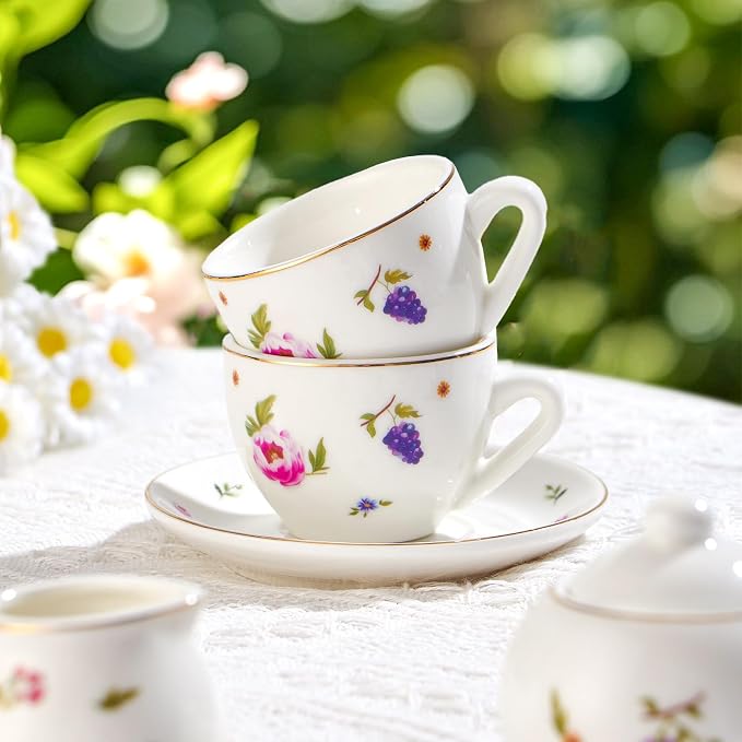 TUZT Tea Party Set for Little Girls Ages 3-8, Princess Tea Time Toy Includes - Image 4
