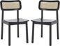 SAFAVIEH Home Collection Egon Coastal Black/Natural Dining Chair Set of 2