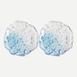 Lead-Free Crystal Glass Irregular Plate Coasters, Gradient Blue Design by Boxonly