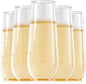 FOCUSLINE 24 Pack 9 Oz Clear Plastic Champagne Flutes, Stemless Plastic by FOCUSLINE