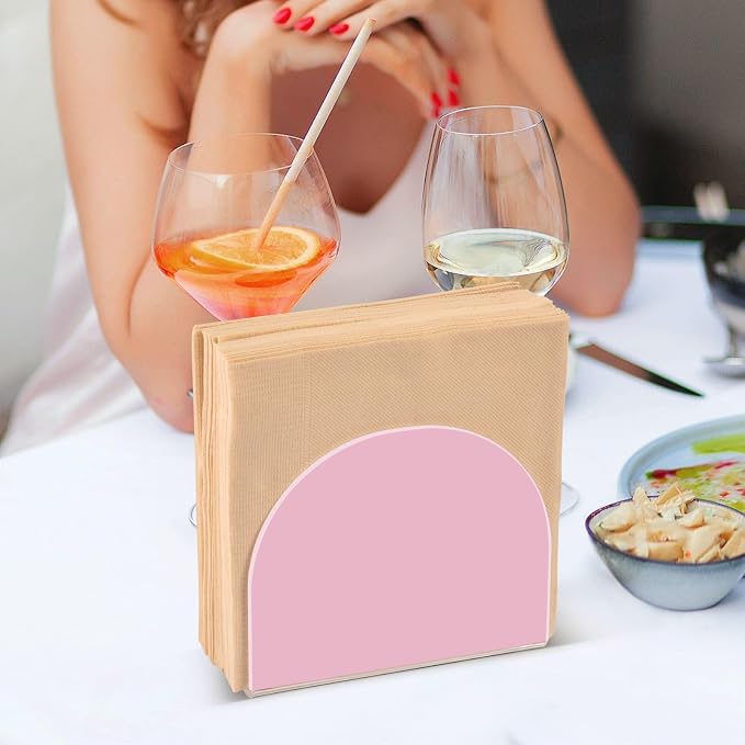 YETTASBIN Pink Napkin Holder for Table, Acrylic Upright Non Slip Tabletop - Image 7