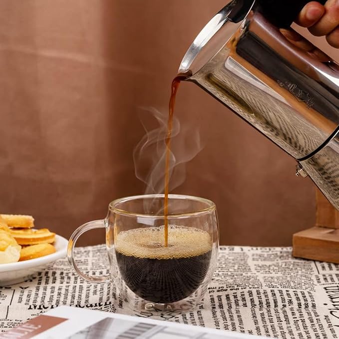 Espresso Cups Set Of 2 5 Oz, Double Walled Glass Coffee Mugs - Image 5