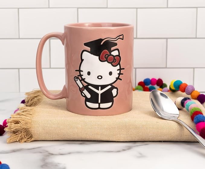 Silver Buffalo Sanrio Hello Kitty Graduation, Ceramic Pottery Mug, 17.5oz | Wax - Image 5