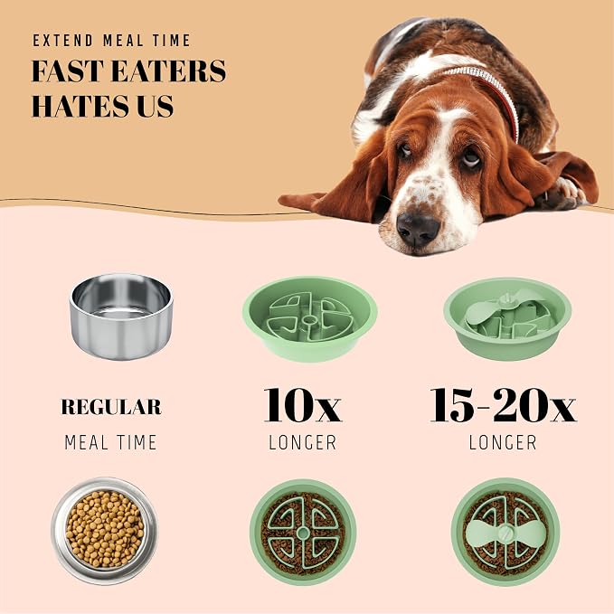 AVERYDAY Slow Feeder Dog Bowls for Large Breed, 2.5 Cups Deep Food Puzzle Bowl - Image 5