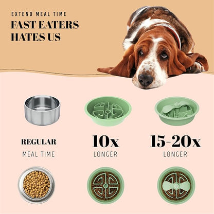 AVERYDAY Slow Feeder Dog Bowls for Large Breed, 2.5 Cups Deep Food Puzzle Bowl - Image 5