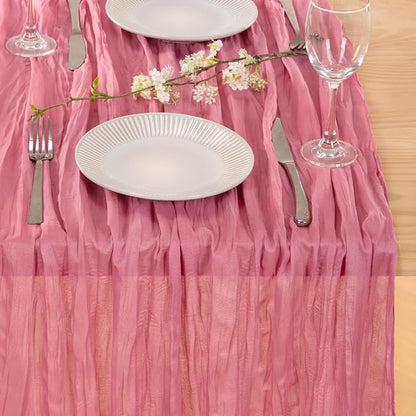 3 Pack Mauve Cheesecloth Table Runner10ft Rustic Sheer Gauze Runner | - Image 4