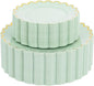 LIYH 100 Sage Green Scalloped Plastic Plates by LIYHLoveinyourheart