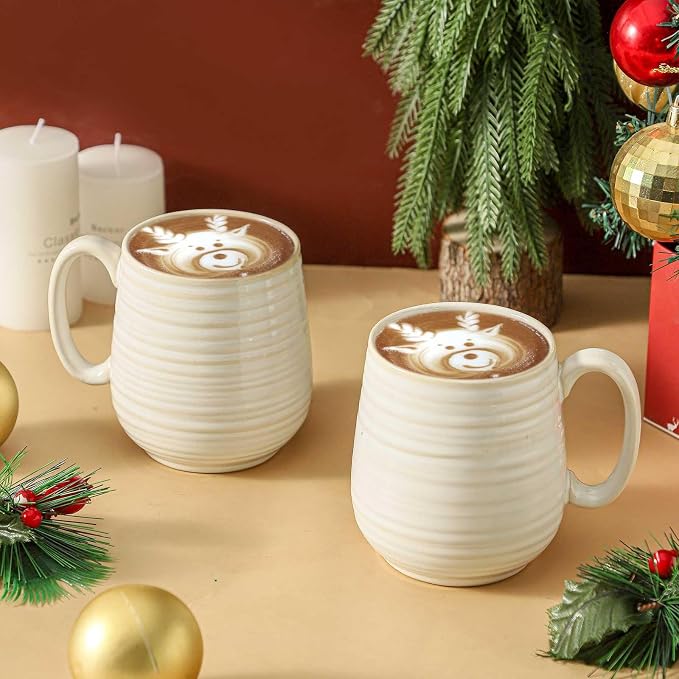 HASENSE Coffee Mugs Set of 2, 20 oz Ceramic Coffee Cups - Image 4