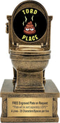 Decade Awards Action Pedestal Gold Toilet Bowl Trophy with Optional Inserts - Custom Engraved Plate On Request (7 Inch Tall)
