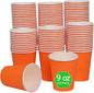 120 Pack 9 oz Disposable Orange Paper Cups by Sveikie