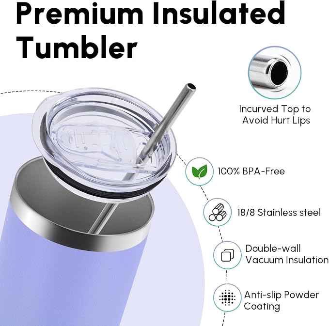 Volhoply 4 Pack Skinny Tumblers - Image 3