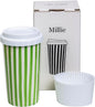 Ceramic Travel Mug with Lid – Aesthetic Coffee Cup, Minimalist Reusable Coffee by Giroflier