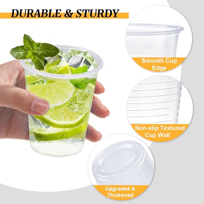 Clawsoff 5 oz 1500 Pack Plastic Cups Clear Disposable Small Bathroom Cups | - Image 3