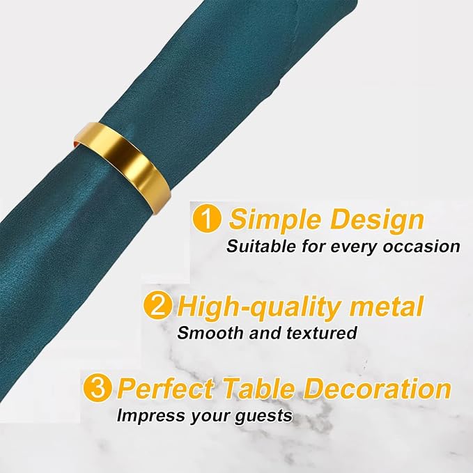 Gold Napkin Rings Set of 4 - Image 6