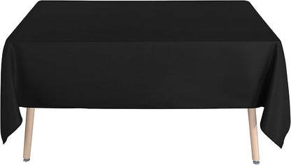 sancua Rectangle Tablecloth - 54 x 108 Inch - Stain and Wrinkle Resistant Washable Polyester Table Cloth, Decorative Fabric Table Cover for Dining Tables, Buffet Parties and Camping, Black