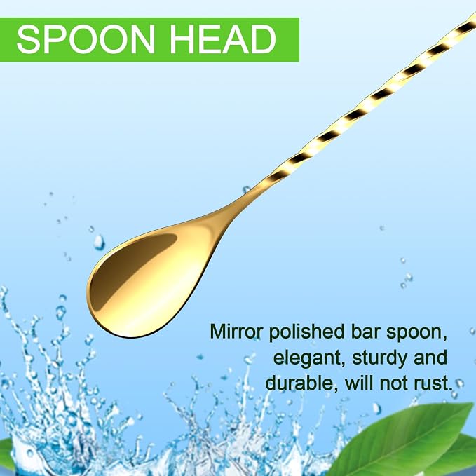Bar Spoon Cocktail Mixing Stirrers, 12” - Image 3