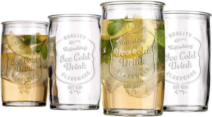 Glaver's Drinking Glasses Set of 4, Vintage Italian Style – Elegant 20 Oz Clear - Image 7