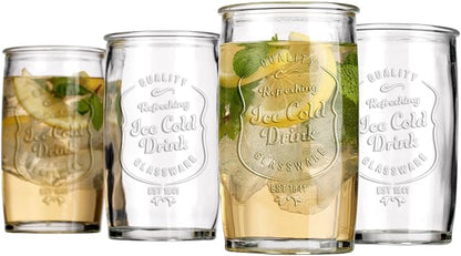 Glaver's Drinking Glasses Set of 4, Vintage Italian Style – Elegant 20 Oz Clear - Image 7