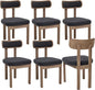 Grey Dining Chairs Set of 6, Mid Century Modern Upholstered Linen Dining Room Chair with Curved Back, Armless Kitchen Chairs for Living Room/Restaurant/Balcony/Bedroom/Bome Desk/Task