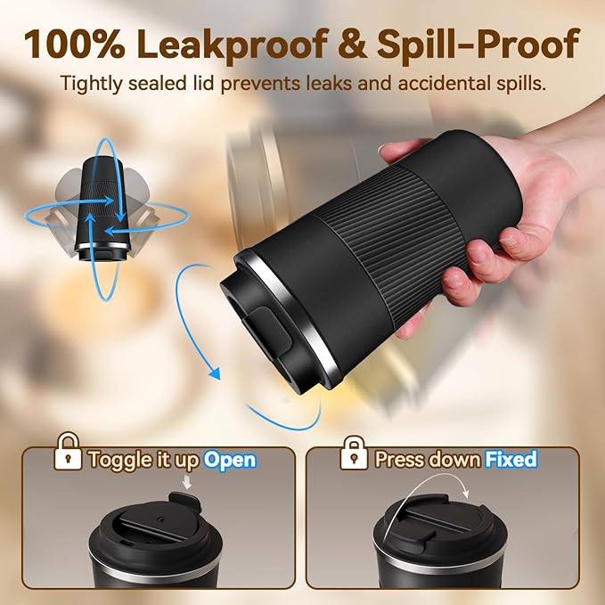17OZ Travel Coffee Mug Insulated Coffee Cup - Image 4