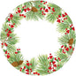Caspari Evergreen And Berries White Paper Dinner Plates by Caspari