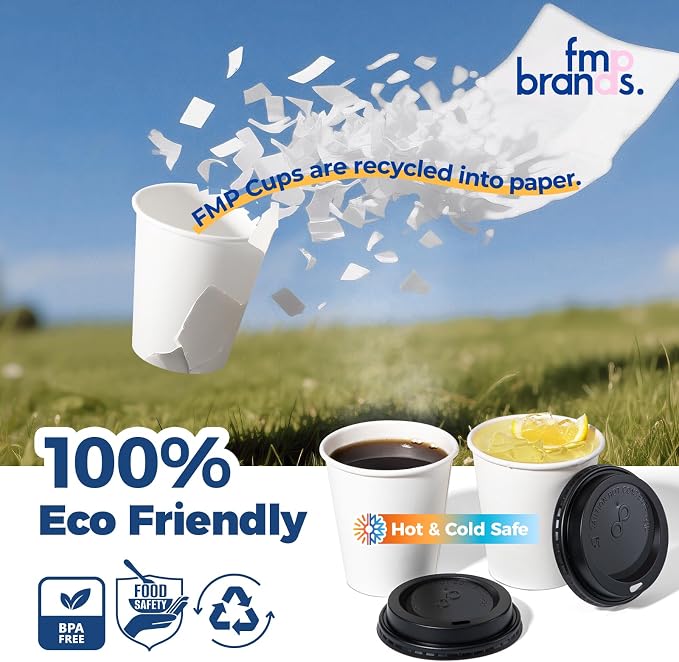 Fit Meal Prep 100 Pack 10 oz Disposable Coffee cups - Image 5